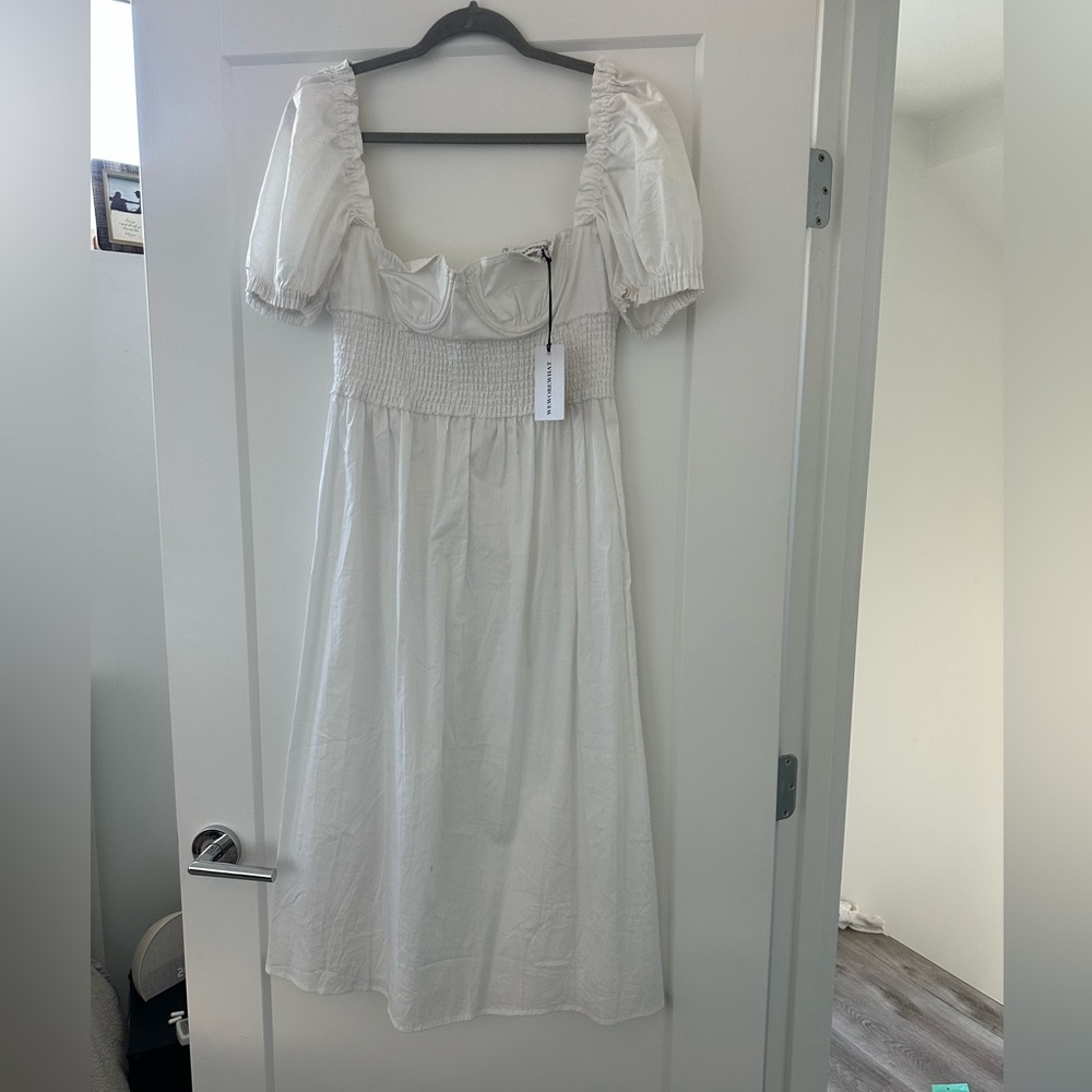 WeWoreWhat White Smocked Bodice Dress
